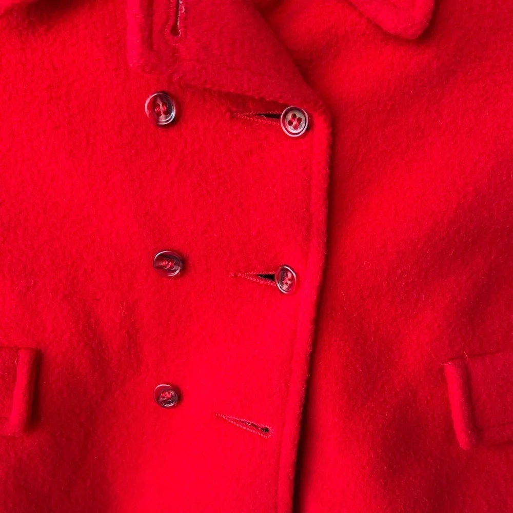 Vintage Classic Red Kids Peacoat 3 to 4 T size tag is worn out